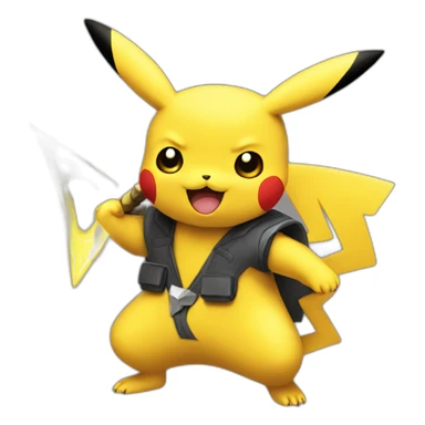 pikachu with shuriken sticker