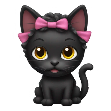 Black cat with hair in curlers sticker