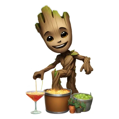 Groot partying sticker