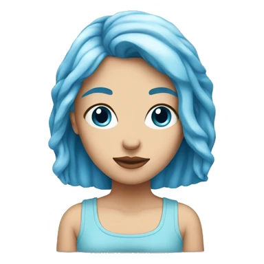 Face of a feminist white girl, blue hair feminst  sticker