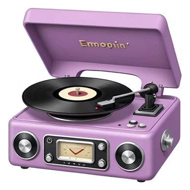 Mauve retro record player sticker