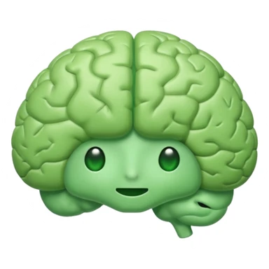 green brain with green plus on it sticker
