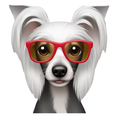 Chinese crested dog with sunglasses  sticker
