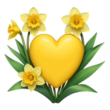 heart with spring daffodils sticker