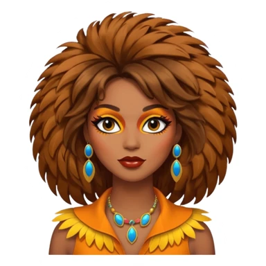 Retro 70s woman face sticker