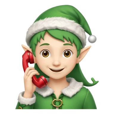 christmas mini elf talking on the phone sticker