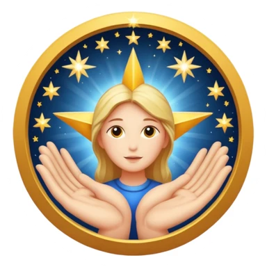 Bright star (divine guidance) circle sticker