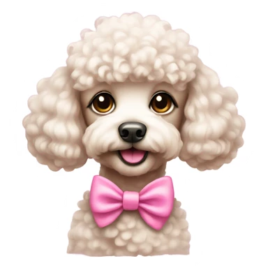 cute poodle dog wearing pink bow sticker