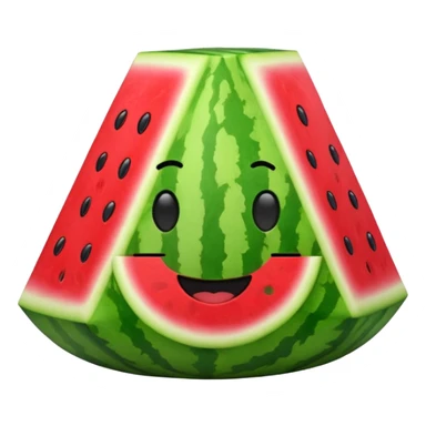 Make a Watermelon Plushie with a cube smile sticker