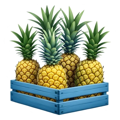 pineapples in a blue crate sticker