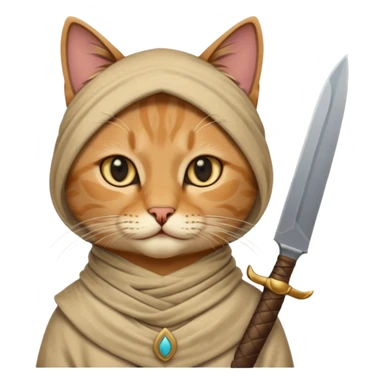 cat arab ancient army with small knife sticker