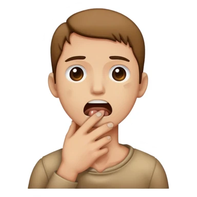 Person holding throat  sticker