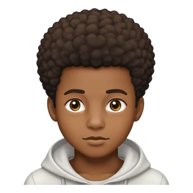 A black boy with a fro and a lower taper fade sticker
