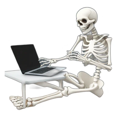 Skeleton with laptop sticker