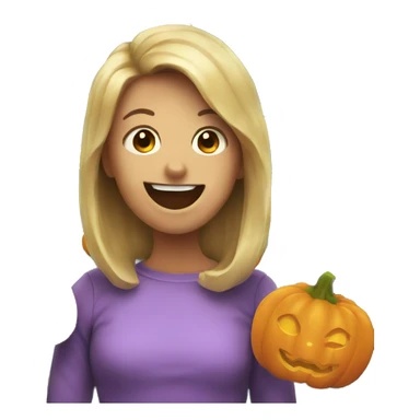 a pumpkin greeting sticker