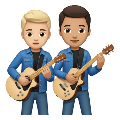 Junior H y Natanael Cano tocando la guitarra  sticker