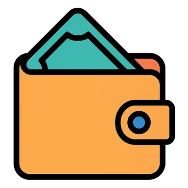 colored wallet icon sticker