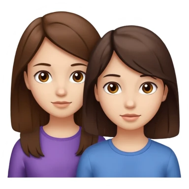 2 Besties g girls one dark brown hair one light brown hair sticker