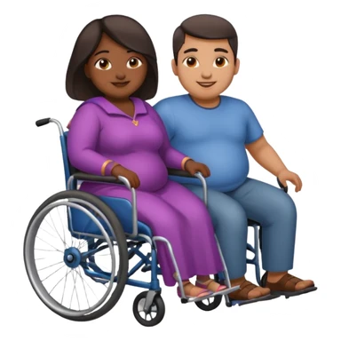 😁indian guy pushing fat girl in wheelchair  sticker