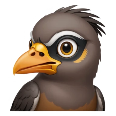 A sad common myna bird cute emoji sticker