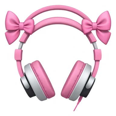 audifonos de color rosa y lazos rosas  sticker