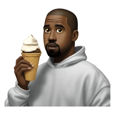 Kanye west eating icecream while in space sticker