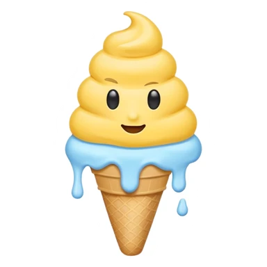 Ice cream emoji, pastel blue & yellow palette
Flat vector, minimal, cute emoji style sticker