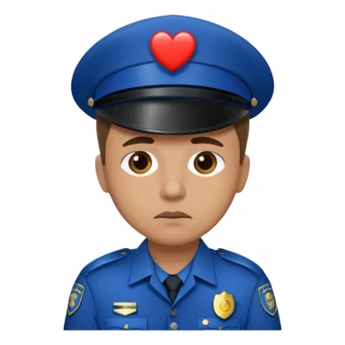 Policia con el corazón roto triste sticker