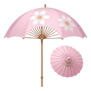 A cute pastel pink and white Sakura parasol  sticker