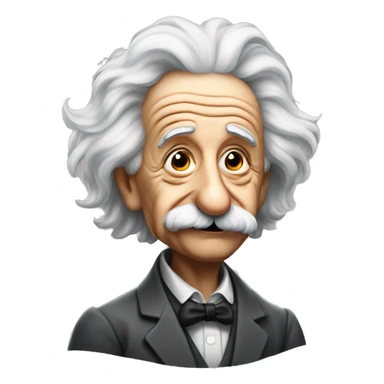 albert einstein with wawing hand sticker
