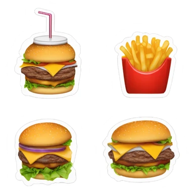 Plate of fast food sticker