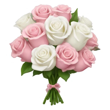 pink and white rose bouquet  sticker