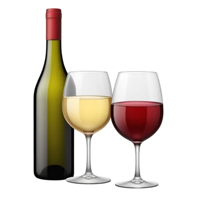 Minimalistic flat vector icon, iOS style, thin black contour on white background. Wine glass with a wine bottle. No text, no shadows.
 sticker