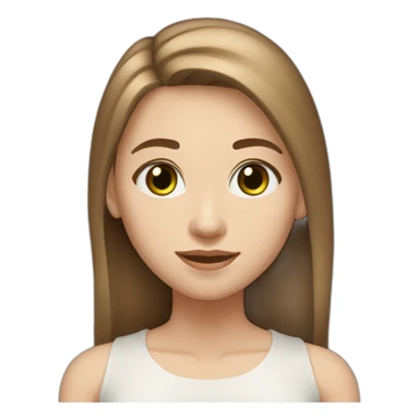 16-year-old Argentine girl with white skin. Medium green eyes. Light brown hair in the shape of a heart on the forehead, straight. rounded face sticker