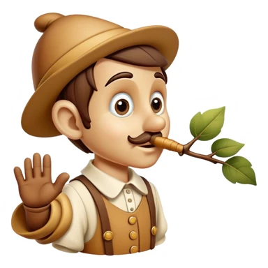 Pinnochio with a branch nose  sticker