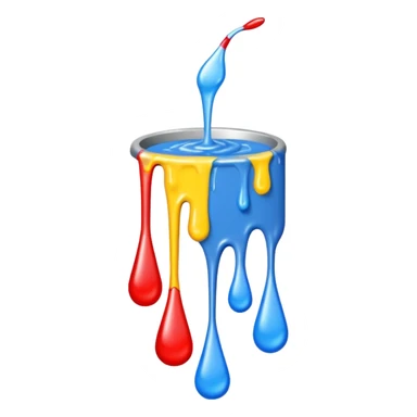 tube of paint with drops of color sticker