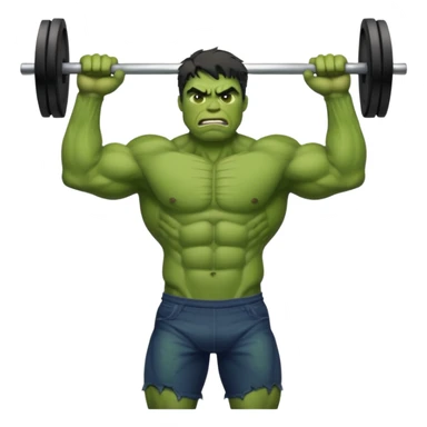 Hulk doing pull-ups sticker