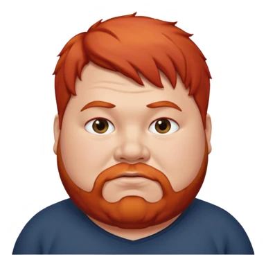 fat man with red hair sticker