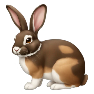 Harlequin rabbit breed light and dark brown sticker