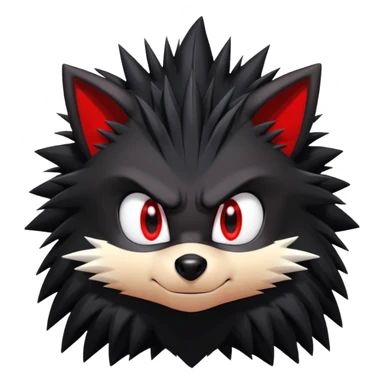 Shadow the Hedgehog with black fur, red stripes, white chest fur, and red eyes sticker