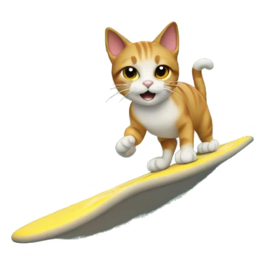 Cat surfing on a wave sticker