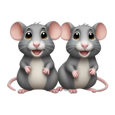 two cute rats sticker