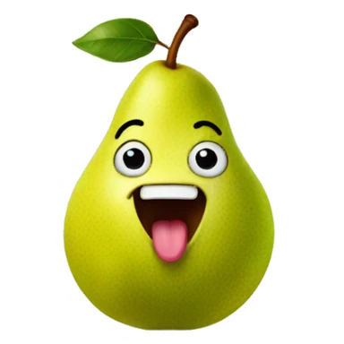 pear with tongue out sticker