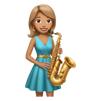 woman Swing jazz musician playing saxophone sticker