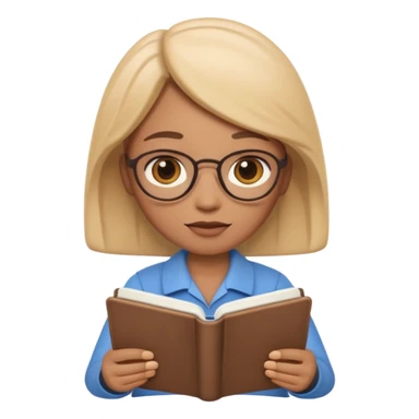 Apple Memoji-style 3D emoji of a calm counselor character with a notebook, soft shading, rounded shapes, warm colors, no background.
 sticker