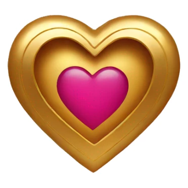 Gold heart frame sticker