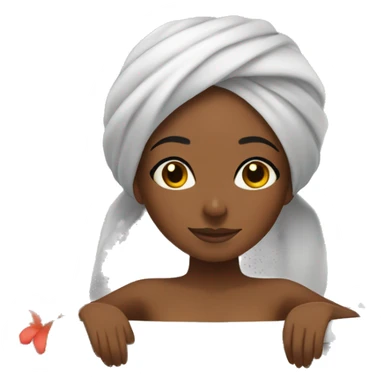 Brown girl relaxing spa sticker