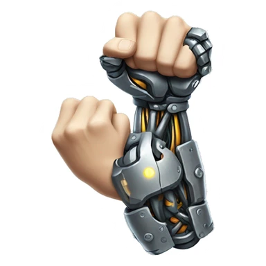 Cyborg arm and bicep with flexing shock sticker