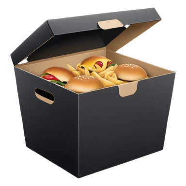 Takeaway Food Box black  sticker