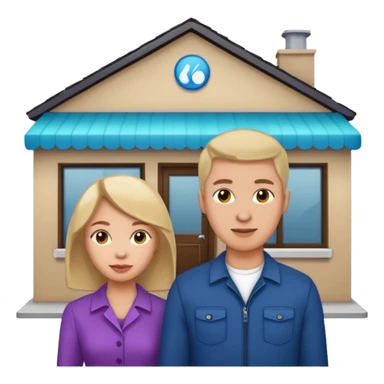 2 grown characters + shop building sticker